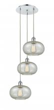  113B-3P-PC-G249 - Gorham - 3 Light - 16 inch - Polished Chrome - Cord Hung - Multi Pendant