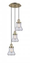  113F-3P-AB-G194 - Bellmont - 3 Light - 13 inch - Antique Brass - Cord hung - Multi Pendant