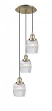  113F-3P-AB-G302 - Colton - 3 Light - 12 inch - Antique Brass - Cord hung - Multi Pendant