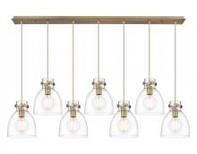  127-410-1PS-BB-G412-8CL - Newton Bell - 7 Light - 52 inch - Brushed Brass - Linear Pendant