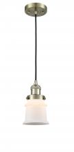  201C-AB-G181S-LED - Canton - 1 Light - 5 inch - Antique Brass - Cord hung - Mini Pendant