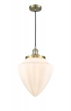  201C-AB-G661-12-LED - Bullet - 1 Light - 12 inch - Antique Brass - Cord hung - Mini Pendant