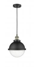  201C-BAB-HFS-84-BK-LED - Hampden - 1 Light - 9 inch - Black Antique Brass - Cord hung - Mini Pendant