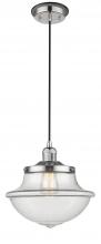  201CBP-PNBK-G542 - Oxford - 1 Light - 12 inch - Polished Nickel - Cord hung - Mini Pendant