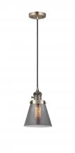  201CSW-AB-G63-LED - Cone - 1 Light - 6 inch - Antique Brass - Cord hung - Mini Pendant