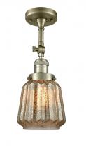  201F-AB-G146-LED - Chatham - 1 Light - 7 inch - Antique Brass - Semi-Flush Mount