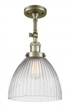  201F-AB-G222-LED - Seneca Falls - 1 Light - 10 inch - Antique Brass - Semi-Flush Mount