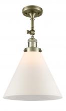  201F-AB-G41-L-LED - Cone - 1 Light - 12 inch - Antique Brass - Semi-Flush Mount