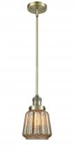  201S-AB-G146-LED - Chatham - 1 Light - 7 inch - Antique Brass - Stem Hung - Mini Pendant