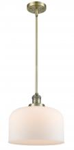  201S-AB-G71-L-LED - Bell - 1 Light - 12 inch - Antique Brass - Stem Hung - Mini Pendant