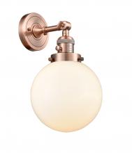  203SW-AC-G201-8-LED - Beacon - 1 Light - 8 inch - Antique Copper - Sconce