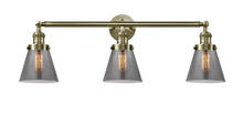  205-AB-G63-LED - Cone - 3 Light - 30 inch - Antique Brass - Bath Vanity Light