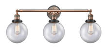  205BP-ACBK-G202-8 - Beacon - 3 Light - 32 inch - Antique Copper - Bath Vanity Light