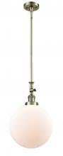  206-AB-G201-12-LED - Beacon - 1 Light - 12 inch - Antique Brass - Stem Hung - Mini Pendant