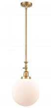  206-SG-G201-10-LED - Beacon - 1 Light - 10 inch - Satin Gold - Stem Hung - Mini Pendant