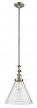  206-SN-G44-L-LED - Cone - 1 Light - 12 inch - Brushed Satin Nickel - Stem Hung - Mini Pendant