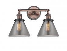  208BP-ACBK-G43 - Cone - 2 Light - 18 inch - Antique Copper - Bath Vanity Light