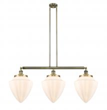  213-AB-G661-12-LED - Bullet - 3 Light - 40 inch - Antique Brass - Stem Hung - Island Light