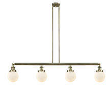  214-AB-G201-6-LED - Beacon - 4 Light - 51 inch - Antique Brass - Stem Hung - Island Light