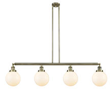  214-AB-G201-8-LED - Beacon - 4 Light - 53 inch - Antique Brass - Stem Hung - Island Light