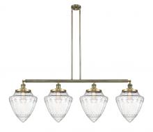  214-AB-G664-12-LED - Bullet - 4 Light - 50 inch - Antique Brass - Stem Hung - Island Light