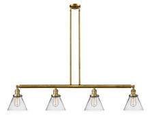  214-BB-G42-LED - Cone - 4 Light - 52 inch - Brushed Brass - Stem Hung - Island Light