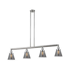  214-SN-G63-LED - Cone - 4 Light - 51 inch - Brushed Satin Nickel - Stem Hung - Island Light