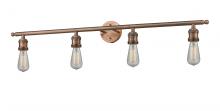  215-AC-LED - Bare Bulb - 4 Light - 42 inch - Antique Copper - Bath Vanity Light