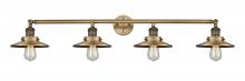  215-BB-M4 - Railroad - 4 Light - 44 inch - Brushed Brass - Bath Vanity Light