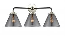  284-3W-BPN-G43-LED - Cone - 3 Light - 26 inch - Black Polished Nickel - Bath Vanity Light