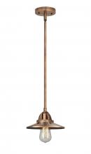  288-1S-AC-M3-AC-LED - Railroad - 1 Light - 8 inch - Antique Copper - Cord hung - Mini Pendant