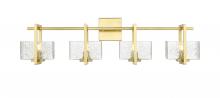  312-4W-SG-CL-LED - Striate - 4 Light - 33 inch - Satin Gold - Bath Vanity Light