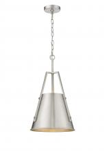  382-1S-SN-M382-12-SN-LED - Luxor - 1 Light - 12 inch - Brushed Satin Nickel - Chain Hung - Mini Pendant