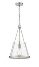  383-1S-SN-G384A-12CL-LED - Lux - 1 Light - 12 inch - Brushed Satin Nickel - Chain Hung - Mini Pendant