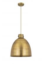  410-1PL-BB-M412-16BB - Newton Bell - 1 Light - 16 inch - Brushed Brass - Cord hung - Pendant