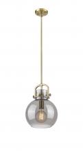  410-1SM-BB-G410-10SM - Newton Sphere - 1 Light - 10 inch - Brushed Brass - Stem Hung - Mini Pendant