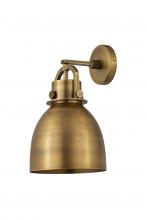  410-1W-BB-M412-8BB - Newton Bell - 1 Light - 8 inch - Brushed Brass - Sconce