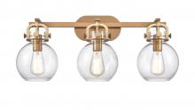  410-3W-BB-7CL-LED - Newton Sphere - 3 Light - 27 inch - Brushed Brass - Bath Vanity Light