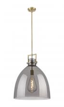  411-1SL-BB-G412-18SM - Newton Bell - 1 Light - 18 inch - Brushed Brass - Pendant