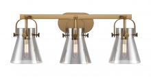  423-3W-BB-G411-6SM - Pilaster II Cone - 3 Light - 27 inch - Brushed Brass - Bath Vanity Light