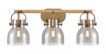  423-3W-BB-G412-6SM - Pilaster II Bell - 3 Light - 27 inch - Brushed Brass - Bath Vanity Light