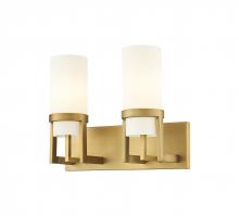  426-2W-BB-G426-8WH - Utopia - 2 Light - 15 inch - Brushed Brass - Bath Vanity Light