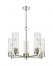  428-5CR-PN-G428-12CL - Bolivar - 5 Light - 25 inch - Polished Nickel - Chain Hung - Chandelier