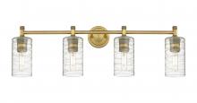  434-4W-BB-G434-7DE - Crown Point - 4 Light - 34 inch - Brushed Brass - Bath Vanity Light