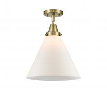  447-1C-AB-G41-L-LED - Cone - 1 Light - 12 inch - Antique Brass - Flush Mount