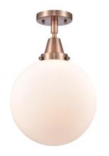  447-1C-AC-G201-10-LED - Beacon - 1 Light - 10 inch - Antique Copper - Flush Mount