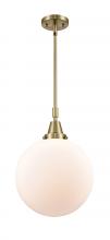  447-1S-AB-G201-12-LED - Beacon - 1 Light - 12 inch - Antique Brass - Mini Pendant