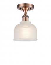  516-1C-AC-G411-LED - Dayton - 1 Light - 6 inch - Antique Copper - Semi-Flush Mount