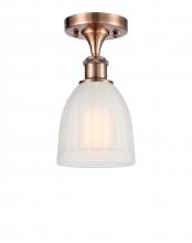  516-1C-AC-G441-LED - Brookfield - 1 Light - 6 inch - Antique Copper - Semi-Flush Mount