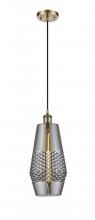  516-1P-AB-G683-7-LED - Windham - 1 Light - 7 inch - Antique Brass - Cord hung - Mini Pendant